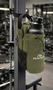 PEAKGEAR fitness táska telefon- és kulacstartóval, zöld