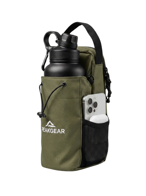 Zöld PEAKGEAR mágneses fitness táska kulacstartóval
