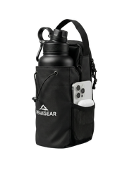 Fekete PEAKGEAR mágneses fitness táska kulacstartóval